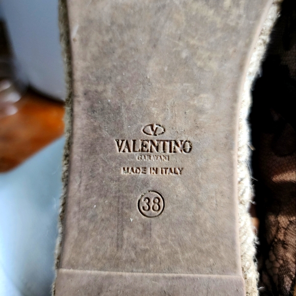 Valentino Black Lace Slip On Espadrilles size 38 - Picture 8 of 9